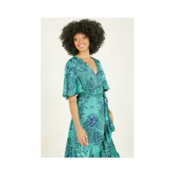 Mela Paisley Scarf Print Wrap Midi Dress -Cheap My Dreamy Dress Store mela paisley scarf print wrap midi dress p116 437 image