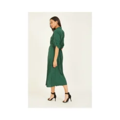 Mela Pleated Midi Green Shirt Dress -Cheap My Dreamy Dress Store mela pleated midi green shirt dress p7042 64967 image