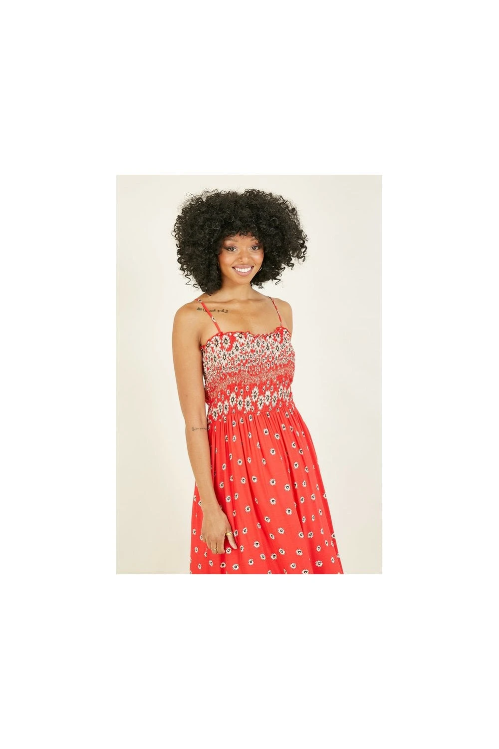 Mela Red Daisy Maxi Dress 4 Mela Red Daisy Maxi Dress - Image 4