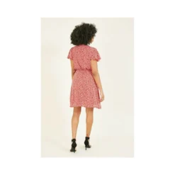 Mela Red Ditsy Floral Wrap Over Dress -Cheap My Dreamy Dress Store mela red ditsy floral wrap over dress p8849 72934 image