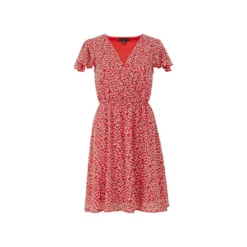 Mela Red Ditsy Floral Wrap Over Dress -Cheap My Dreamy Dress Store mela red ditsy floral wrap over dress p8849 72938 image