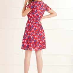 Mela Red Floral Skater Dress -Cheap My Dreamy Dress Store mela red floral skater dress p5930 113196 image