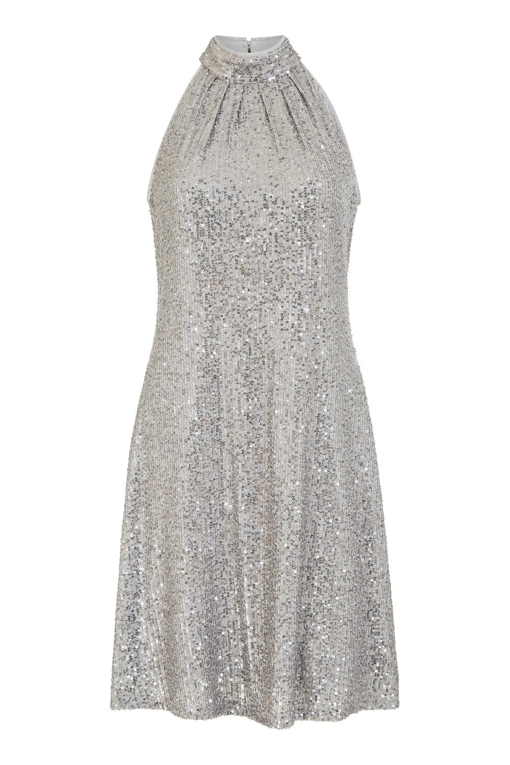 Mela Silver Sequin Halter Dress 4 Mela Silver Sequin Halter Dress - Image 4