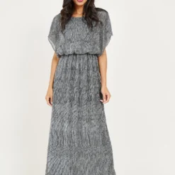 Mela Silver Shimmer Maxi Dress