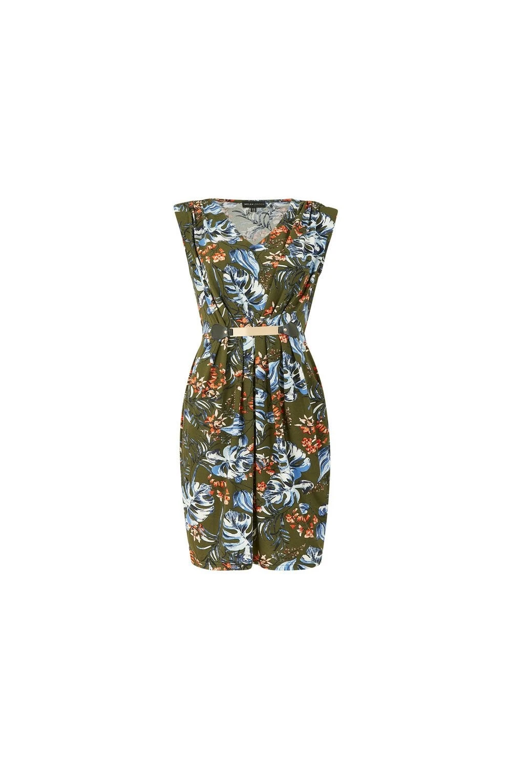 Mela Tropical Leaf Jersey Belted Pocket Dress 6 Mela Tropical Leaf Jersey Belted Pocket Dress - Image 6