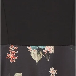 Mela Two Tone V Neck Floral Skater Dress -Cheap My Dreamy Dress Store mela two tone v neck floral skater dress p10215 111934 image