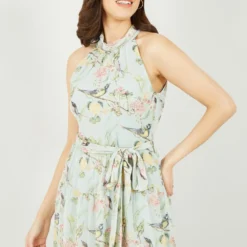 Yumi Mint Green Bird Floral Print Halter Dress 14 Yumi Mint Green Bird Floral Print Halter Dress -Cheap My Dreamy Dress Store mint green bird floral print halter dress p10521 110728 image
