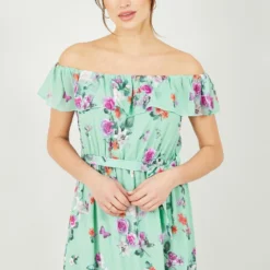 Yumi Mint Green Blossom Butterfly Bardot Dress -Cheap My Dreamy Dress Store mint green blossom butterfly bardot dress p10667 111008 image