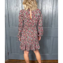 Multicoloured Floral Ruffle Hem Mini Dress -Cheap My Dreamy Dress Store multicoloured floral ruffle hem mini dress p21882 156202 image