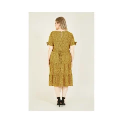 Mustard Plus Size Animal Dash Tiered Tunic Dress -Cheap My Dreamy Dress Store mustard plus size animal dash tiered tunic dress p7460 67151 image