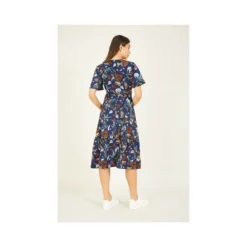 Yumi Navy Animal Safari Wrap Dress -Cheap My Dreamy Dress Store navy animal safari wrap dress p7219 92961 image
