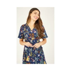 Yumi Navy Animal Safari Wrap Dress -Cheap My Dreamy Dress Store navy animal safari wrap dress p7219 92964 image