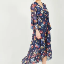Yumi Navy Bird And Floral Print Wrap Dress -Cheap My Dreamy Dress Store navy bird and floral print wrap dress p10491 111023 image