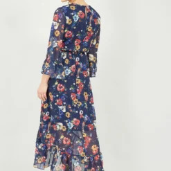 Yumi Navy Bird And Floral Print Wrap Dress -Cheap My Dreamy Dress Store navy bird and floral print wrap dress p10491 111025 image