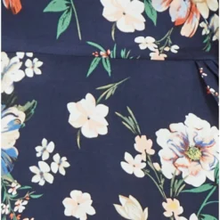 Yumi Navy Cluster Floral Satin Wrap Dress -Cheap My Dreamy Dress Store navy cluster floral satin wrap dress p10527 111340 image