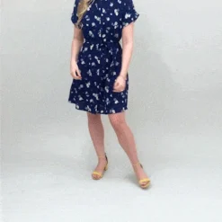 Yumi Navy Daisy Ladybird Print Shirt Dress -Cheap My Dreamy Dress Store navy daisy ladybird print shirt dress p10237 109073 image