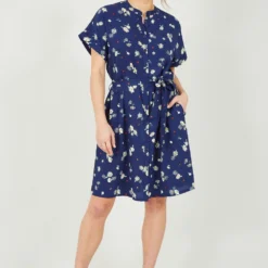 Yumi Navy Daisy Ladybird Print Shirt Dress -Cheap My Dreamy Dress Store navy daisy ladybird print shirt dress p10237 110950 image