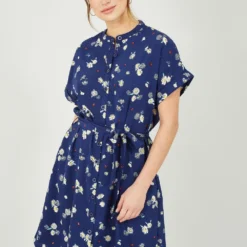 Yumi Navy Daisy Ladybird Print Shirt Dress -Cheap My Dreamy Dress Store navy daisy ladybird print shirt dress p10237 110952 image