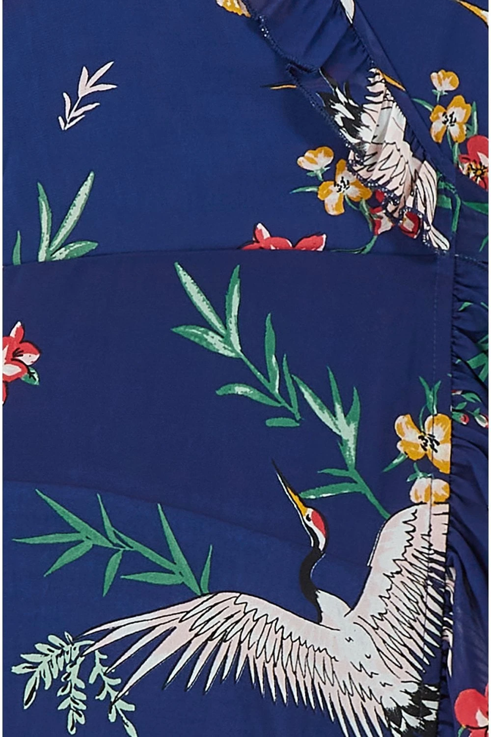 Yumi Navy Frill Crane Wrap Midi Dress 7 Yumi Navy Frill Crane Wrap Midi Dress - Image 7