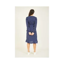 Yumi Navy Polka Dot Frill Wrap Dress -Cheap My Dreamy Dress Store navy polka dot frill wrap dress p7422 66978 image