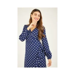 Yumi Navy Polka Dot Frill Wrap Dress -Cheap My Dreamy Dress Store navy polka dot frill wrap dress p7422 66980 image