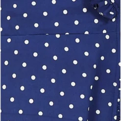 Yumi Navy Polkadot Frill Wrap Dress -Cheap My Dreamy Dress Store navy polkadot frill wrap dress p10535 111256 image