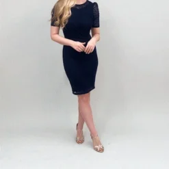 Yumi Navy Ruched Lace Dress -Cheap My Dreamy Dress Store navy ruched lace dress p8677 109009 image