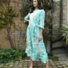 Naya Green Boho Tiered Maxi Dress