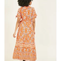 Yumi Orange Floral Printed Dress -Cheap My Dreamy Dress Store orange floral printed dress p8684 93432 image