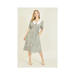 Yumi Oversized Collar Ditsy Print Shirt Dress -Cheap My Dreamy Dress Store oversized collar ditsy print shirt dress p8846 72925 image