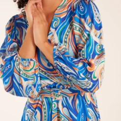 Paisley Print Wrap Front Dress -Cheap My Dreamy Dress Store paisley print wrap front dress p23386 162883 image