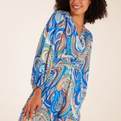 Paisley Print Wrap Front Dress -Cheap My Dreamy Dress Store paisley print wrap front dress p23386 162884 image