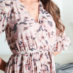 Pink Sunray Pleated Wrap Dress -Cheap My Dreamy Dress Store pink sunray pleated wrap dress p23043 161471 image