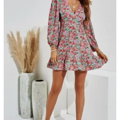 Puff Sleeve Mini Dress