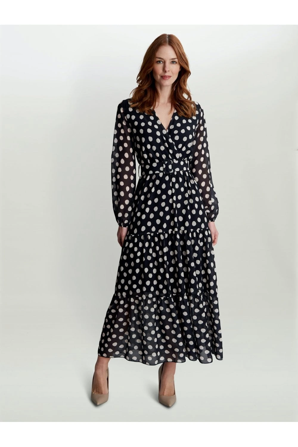 Rayla Dress With Self Belt & Tiered Skirt 1 Rayla Dress With Self Belt & Tiered Skirt