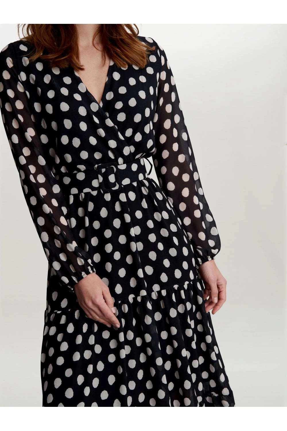 Rayla Dress With Self Belt & Tiered Skirt 2 Rayla Dress With Self Belt & Tiered Skirt - Image 2