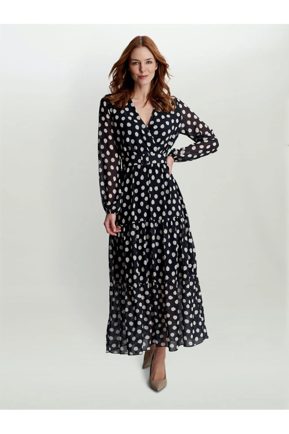 Rayla Dress With Self Belt & Tiered Skirt 4 Rayla Dress With Self Belt & Tiered Skirt - Image 4