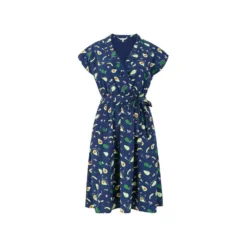 Yumi Recycled Avocado Print Wrap Over Dress With Pockets -Cheap My Dreamy Dress Store recycled avocado print wrap over dress with pockets p9270 104203 image