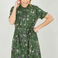 Yumi Recycled Bird Print Shirt Dress -Cheap My Dreamy Dress Store recycled bird print shirt dress p10234 110698 image