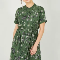 Yumi Recycled Bird Print Shirt Dress -Cheap My Dreamy Dress Store recycled bird print shirt dress p10234 110699 image