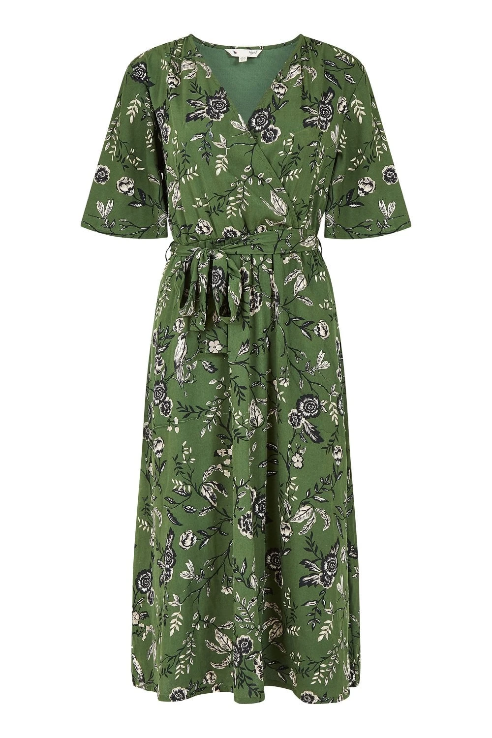 Yumi Recycled Bird Print Wrap Midi Dress 5 Yumi Recycled Bird Print Wrap Midi Dress - Image 5