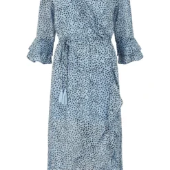 Yumi Recycled Blue Heart Spot Frill Wrap Dress -Cheap My Dreamy Dress Store recycled blue heart spot frill wrap dress p10236 110595 image