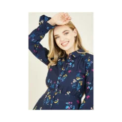 Yumi Recycled Navy Bird Print Shirt Dress -Cheap My Dreamy Dress Store recycled navy bird print shirt dress p9268 104193 image