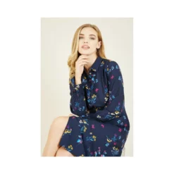 Yumi Recycled Navy Bird Print Shirt Dress -Cheap My Dreamy Dress Store recycled navy bird print shirt dress p9268 104194 image