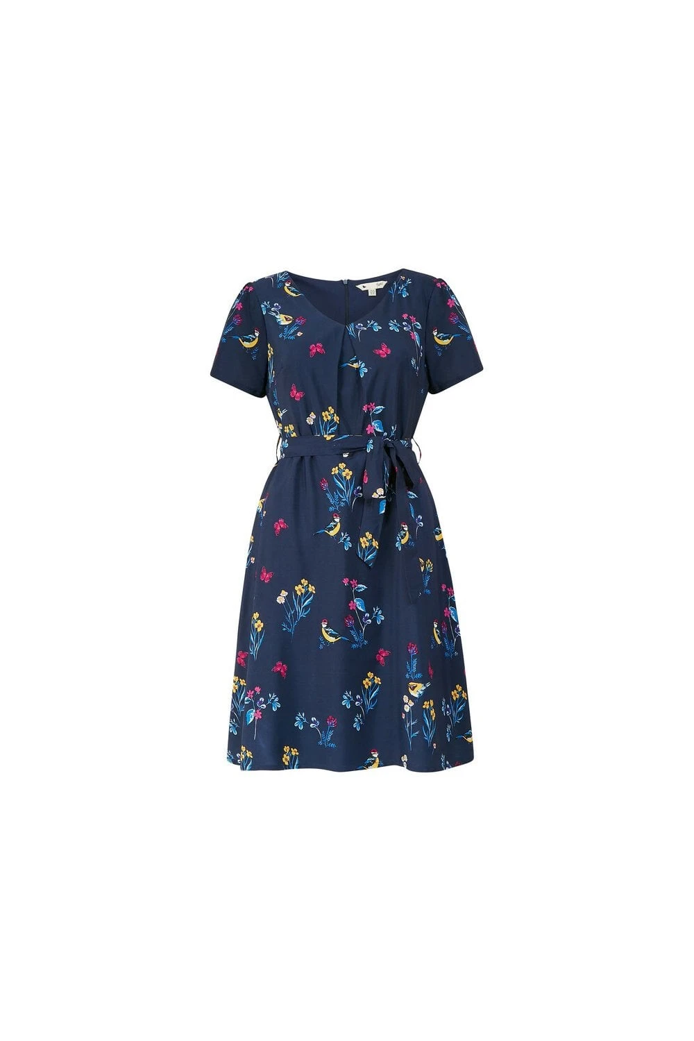 Yumi Recycled Navy Bird Print Skater Dress 4 Yumi Recycled Navy Bird Print Skater Dress - Image 4