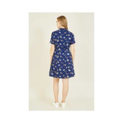 Yumi Recycled Navy Dog Print Shirt Dress -Cheap My Dreamy Dress Store recycled navy dog print shirt dress p9154 103886 image