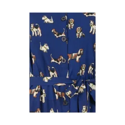 Yumi Recycled Navy Dog Print Shirt Dress -Cheap My Dreamy Dress Store recycled navy dog print shirt dress p9154 103890 image