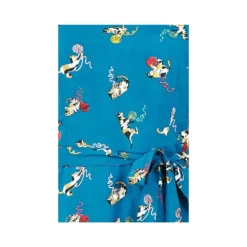 Yumi Recycled Teal Cat And Wool Print Skater Dress -Cheap My Dreamy Dress Store recycled teal cat and wool print skater dress p9271 104207 image