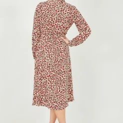 Yumi Red Leopard Print Long Sleeve Shirt Dress -Cheap My Dreamy Dress Store red leopard print long sleeve shirt dress p10224 110665 image