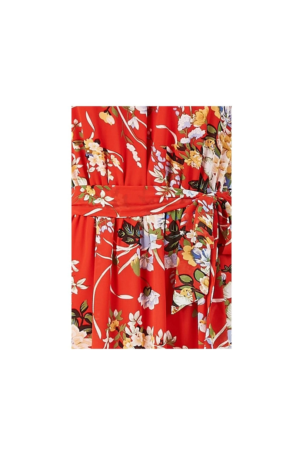 Yumi Red Oriental Bardot Frill Dress 4 Yumi Red Oriental Bardot Frill Dress - Image 4